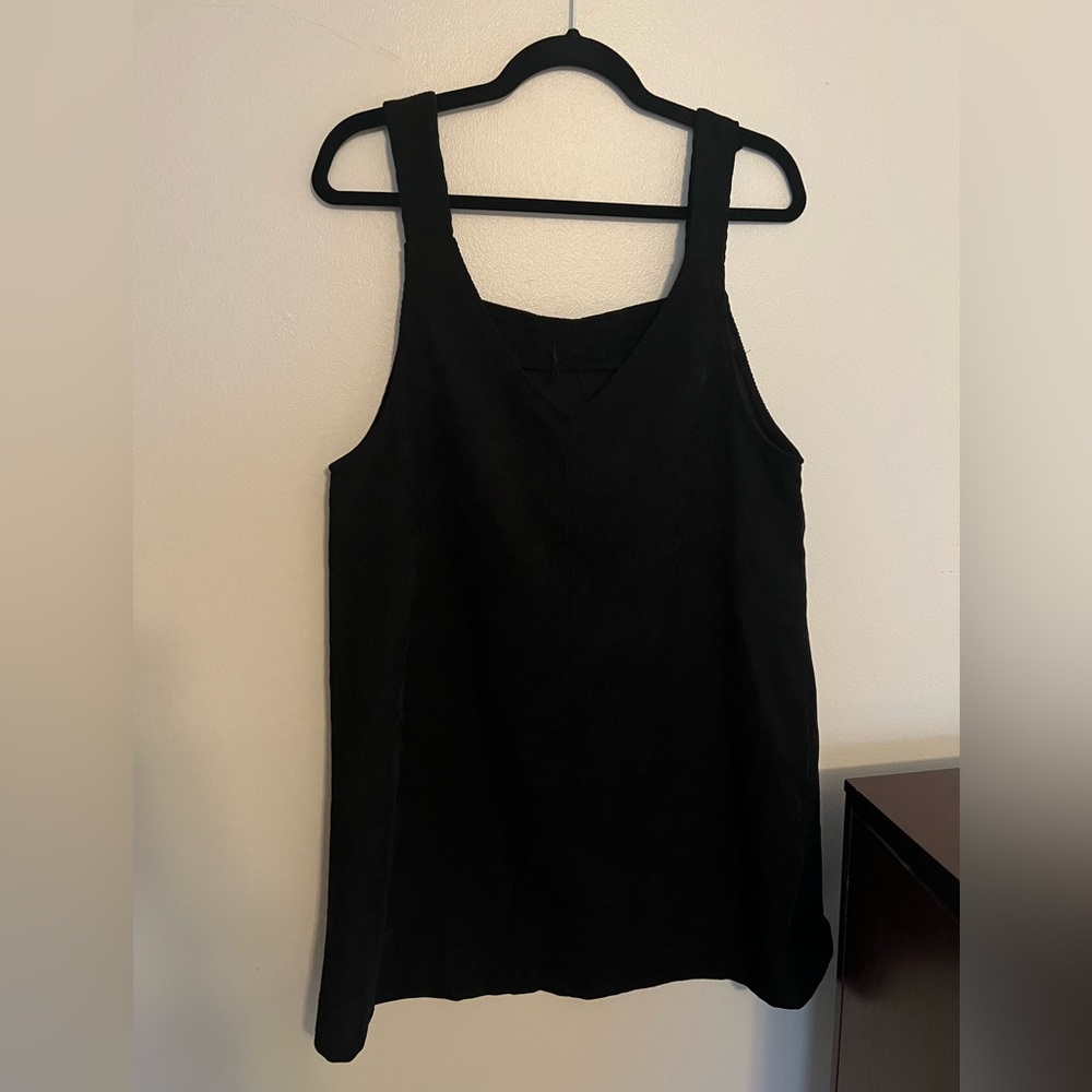 Black corduroy jumper dress